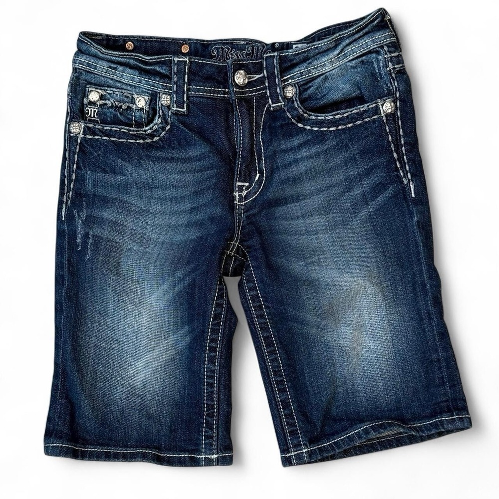 Miss Me Boyfriend Bermuda Jean Shorts Women's Size‎ 25 Denim Jorts Goth Y2K VTG